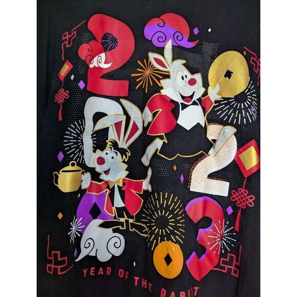 Disney White Rabbit and March Hare T-Shirt for Adults – Year of the Rabbit Sz XL - Picture 2 of 3